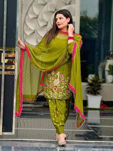 Tenue traditionnelle indienne pour femmes PinkCityBlocks, Salwar Kameez, pantalon style Dhoti, costume pakistanais, Eid Ramzan, hiver, été - Product Image 4