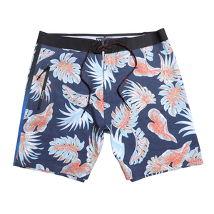 Shorts de Baño para Hombre con Estampado Floral, Secado Rápido, Cintura con Cordón Ajustable, Diseño Azul con Patrones - Product Image 4