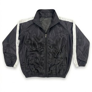 New Arrivals Custom Logo Black White <b>Men's</b> Nylon Wind Breaker Shorts Sets For <b>Summer</b> Outwear <b>Mens</b> Set Streetwear Zipper <b>Jackets</b> - Product Image 2