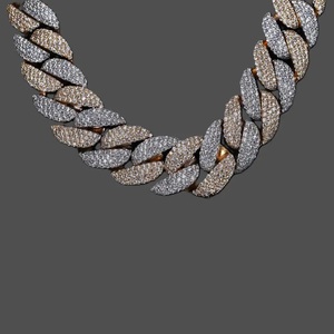 สร้อยคอผู้ชายแบบ Cuban Link ชุบทอง 18K เงินแท้ 925 ประดับเพชร Moissanite VVS สไตล์ฮิปฮอป สำหรับใส่ทุกวัน - Product Image 2