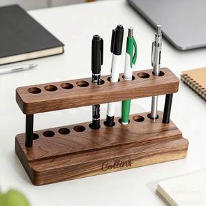 Decorative Wooden Pen Stand Handmade <b>Table</b> Organizer For Office And <b>Study</b> Room Accessories Storage Beautiful - Product Image 5