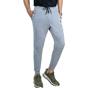 Pantalon de survêtement gris pour homme, taille élastique, cordon de serrage, poches latérales, joggers décontractés, coton tricoté mi-lourd, vêtements d'automne - Product Image 3
