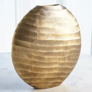 Handmade Modern Metal Iron Floor <b>Vases</b> Set Coastal Design Gold Finish Tabletop <b>Vase</b> Collection - Product Image 3