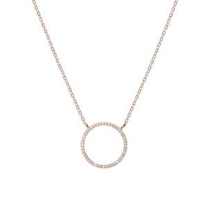 Lab Grown Diamond Pave Set Circular Open Frame <b>Pendant</b> Necklaces For Women Minimalist Custom 14K 18K <b>Solid</b> <b>Gold</b> Wholesale Price - Product Image 5