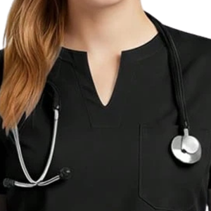 Tenue médicale pour femmes, tricotée en polyester/coton, haut à manches courtes et col en V, pantalon cargo, uniforme d'infirmière, usage hospitalier - Product Image 6