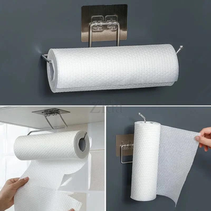 Porte-papier toilette mural moderne en nickel brossé, support de rouleau de papier hygiénique durable en acier inoxydable pour salle de bain - Product Image 4