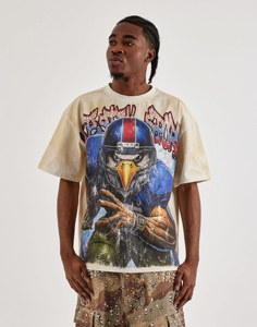 300 GSM Heavyweight Cotton <b>T</b>-<b>Shirts</b>-Vintage Washed Crew Neck Regular Sleeve with Solid Woven Design - Product Image 1