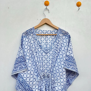 Nuevo Vestido Kaftan Indio de Algodón Suave, Maxi Vestido de Playa, Ropa de Descanso, Camisón Largo, Estilo Casual Natural para Verano, Talla Única - Product Image 1