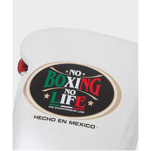 Gants d'entraînement en cuir No Boxing No Life, vert, rouge, blanc, à lacets, pour adultes, équipement de boxe, logo embossé, gants MMA à doigts entiers, Winning - Product Image 4