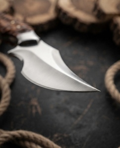 Wholesale Hand Forged Steel Fixed Blade Hunting <b>Knife</b> <b>Carved</b> Wood Handle Bulk OEM Custom Skinner <b>Knife</b> Manufacturer - Product Image 4