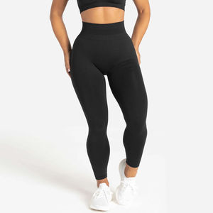 High Quality Compression Yoga Seamless Scrunch Butt Solid <b>Colour</b> High Waist Running Marble Women Gym <b>Leggings</b> - Product Image 5