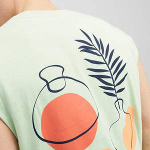 Nouveauté 2026 – Débardeur Homme Vert Menthe Sans Manches – T-shirt Décontracté en Coton à Imprimé Graphique – Gilet Respirant Style Streetwear Estival - Product Image 5