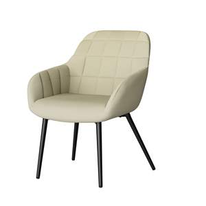 Juego de sillas de comedor modernas de 2 piezas, sillones tapizados con respaldo de lino, asientos cómodos, reposabrazos para salones de descanso, recepción - Product Image 6