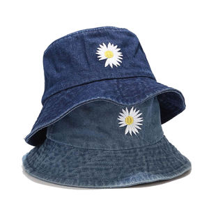 Embroidered Custom Fishing <b>Hat</b> Patches Logo Distress High Quality Sun Manufacturer Mens Denim Jeans <b>Bucket</b> <b>Hats</b> - Product Image 3