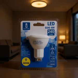 Lampadina LED GU10 4W 3000K Luce Calda 240 Lumen Durata 25000H per Retrofit e Aggiornamento - Product Image 3