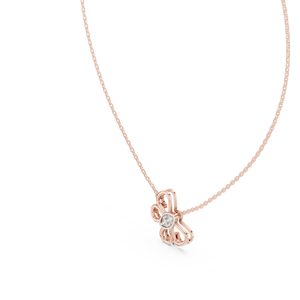 AURORA BUTTERFLY LAB GROWN DIAMOND <b>PENDANT</b> SET IN 18KT <b>SOLID</b> ROSE <b>GOLD</b> FOR ENGAGEMENT WEDDING PARTY VALENTINE GIFT DAILY WEAR - Product Image 2