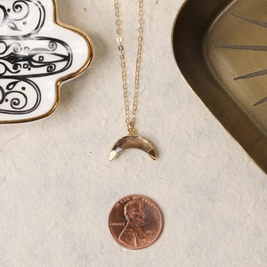 Unique Smoky Quartz Horn <b>Moon</b> Pendant 925 Silver Gold Plated Chain Dainty Layering <b>Charm</b> Handmade Vintage Engagement Jewelry - Product Image 1