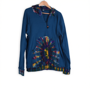 Sweat-shirt bleu tie-dye 100% coton - Product Image 1
