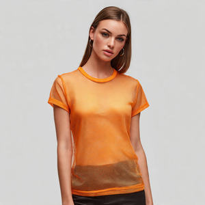 Camiseta de malla de manga corta para mujer, a prueba de viento, de secado rápido, ligera - Product Image 3