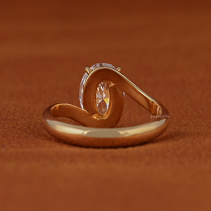 3.0 Carat Oval Cut Lab Grown Diamond Bypass <b>Solitaire</b> Engagement <b>Ring</b> for Women 14k Solid Gold Wedding Jewelry IGI Certified - Product Image 4