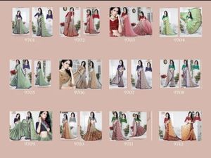 LeBeLe - Nuevo Sari de Chifón con Lentejuelas Estilo Bollywood para Mujer, Diseño Personalizado, Secado Rápido, Protección Solar, para Fiestas - Product Image 6