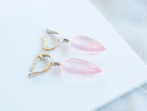 Pendientes de Plata de Ley con Cuarzo Rosa Super Vendidos, Estilo Moderno y de Lujo - Product Image 3