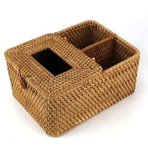 Handwoven rattan <b>tissue</b> <b>holder</b> boxes decorative napkin box container for <b>kitchen</b> living room - Product Image 2