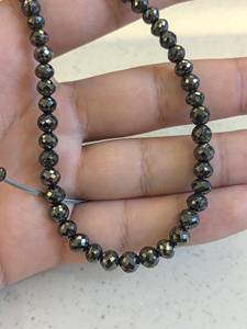 Perles Rondelles en Diamant Noir Naturel Facettées AAA 6mm, Fil de 16 Pouces, Perles Libres Certifiées par un Certificat Tierce Partie, Modèle 1011, Vente en Gros - Product Image 3