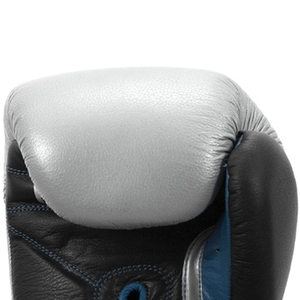 High Quality Custom Made Grey Winning Boxing <b>Gloves</b> Genuine Leather Competition MMA <b>Gloves</b> Laced Wrist Waterproof Breathable - Product Image 6