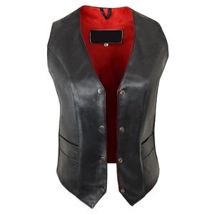 Chaleco de Cuero Auténtico Derma Mesh para Hombre, Estilo Casual, para Primavera y Otoño, Fabricado en Piel de Vaca, Sin Mangas, para Motocicleta - Product Image 1