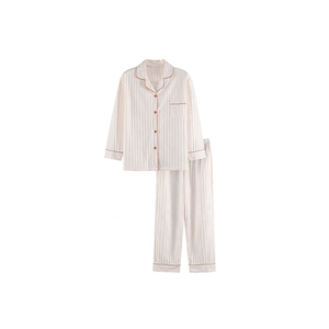 Ensemble de pyjamas en coton tricoté pour couple, collection Printemps-Automne 2026, manches longues, grandes tailles, vente en gros - Product Image 4