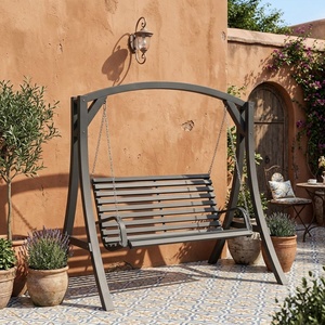 Fauteuil suspendu de jardin victorien en fer forgé galvanisé à chaud, robuste et antirouille, avec coussin non imperméable pour 2 personnes - Product Image 4