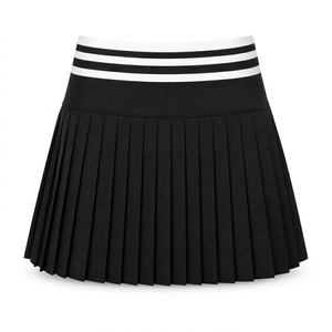 Falda pantalón deportiva para mujer con protección solar UPF 40+, para pickleball, con cintura a rayas blancas, ropa deportiva personalizada. - Product Image 2