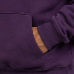 Sweat à capuche violet à strass pour homme, coupe oversize, en polaire, avec logo personnalisé, streetwear, épais, décontracté, hiver - Product Image 5