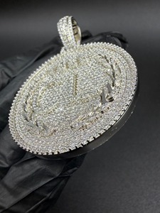 925 silver Diamond Pendant Hiphop Style Brilliant lab grown Diamonds GIA Certified Everyday Wear - Product Image 3