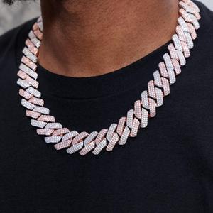 สร้อยคิวบาลิงค์สีโรสโกลด์สุดหรูประดับเพชรโมอิสซาไนต์ VVS1 สไตล์ฮิปฮอป สร้อยคอแฟชั่นสุดโดดเด่น - Product Image 1