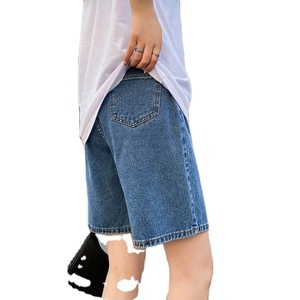 Shorts en jean pour femmes Summer Vintage Streetwear Female High Waist Wide Leg Straight Short Pants Solid Color Ladies Jean Shorts 2025 - Product Image 3