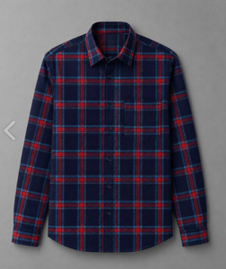 Chemise en flanelle à carreaux écossais 100 % coton personnalisée pour hommes, manches longues, décontractée, en gros, OEM, chemise en fil teint pour hommes en vrac - Product Image 1