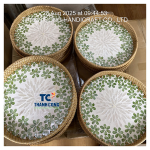 Bandeja de Nácar Personalizada de Fábrica OEM, Diseño de Fibra Natural, Bandejas de Ratán de Nácar, Vietnam - Product Image 1