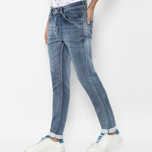 Custom Logo Mid <b>Waist</b> High Street Straight <b>Jeans</b> <b>for</b> <b>Men</b> High Quality Denim Slim Fit Casual Pants - Product Image 2