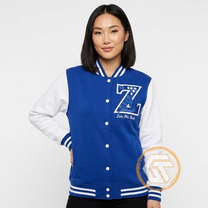 Chaqueta Universitaria Zeta Phi Beta Personalizada de Algodón de Alta Calidad, Transpirable, con Letras Bordadas y Escudo, Ropa de Sororidad - Product Image 3