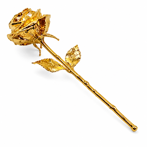Wholesale 24k Gold Rose Plated Real Flower Preserved Long Stem Golden Rose with Luxury <b>Gift</b> <b>Box</b> for <b>Valentines</b> Day Wedding - Product Image 3