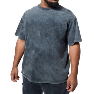 Camiseta de Hombre Estilo Urbano con Lavado Ácido, Ligera, de Algodón, Cuello Redondo, Manga Corta, Tela Suave, Aspecto Desgastado, Atuendo Casual de Verano - Product Image 3