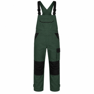 Unisex Green Heavy Duty Polyester Cotton <b>Work</b> Coveralls Black Reinforced Knees Pockets Abrasion Resistant Utility <b>Construction</b> - Product Image 1