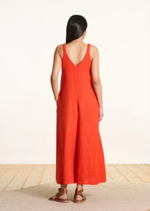 Mono vintage de algodón de pierna ancha para mujer |   Camiseta de Tirantes Finos con Cuello en V, Ecológica, Transpirable, para Verano |   Ropa de Playa Personalizada de Cintura Baja - Product Image 3