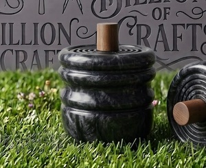 Quemador de Incienso de Resina Hecho a Mano, Diseño Marmoleado Negro con Perilla de Madera, Uso Aromático, Artículo Decorativo para Todas las Estaciones - Product Image 4