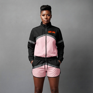 Conjunto deportivo para mujer 2027, ropa de exterior ligera, chaqueta cortavientos de nailon y pantalones cortos, secado rápido, estilo hip hop. - Product Image 1