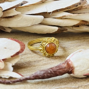Latest Design Carnelian <b>Ring</b> Boho Floral <b>Statement</b> <b>Ring</b> For Women Brass 18k Gold Plated Floral Band Boho Fashion Wholesale <b>Ring</b> - Product Image 3