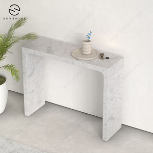 Sunshine Marble <b>Console</b> <b>Table</b> Minimalist Modern <b>Entry</b> Living Room Furniture Stable Leg Design - Product Image 3