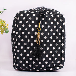 Bolsa de Cosméticos de Algodón con Borlas, Diseño Floral Personalizado, Estética, con Cierre de Cremallera, Portátil, Reutilizable, Grande, Unisex, para Maquillaje - Product Image 4
